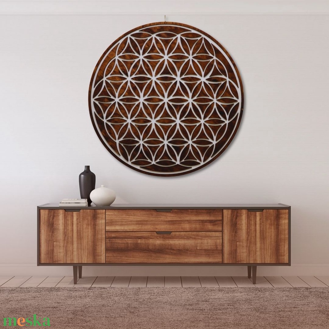 Mandala falikép - 90cm átmérőjű - otthon & életmód - dekoráció - kép & falikép - fából készült kép - Meska.hu