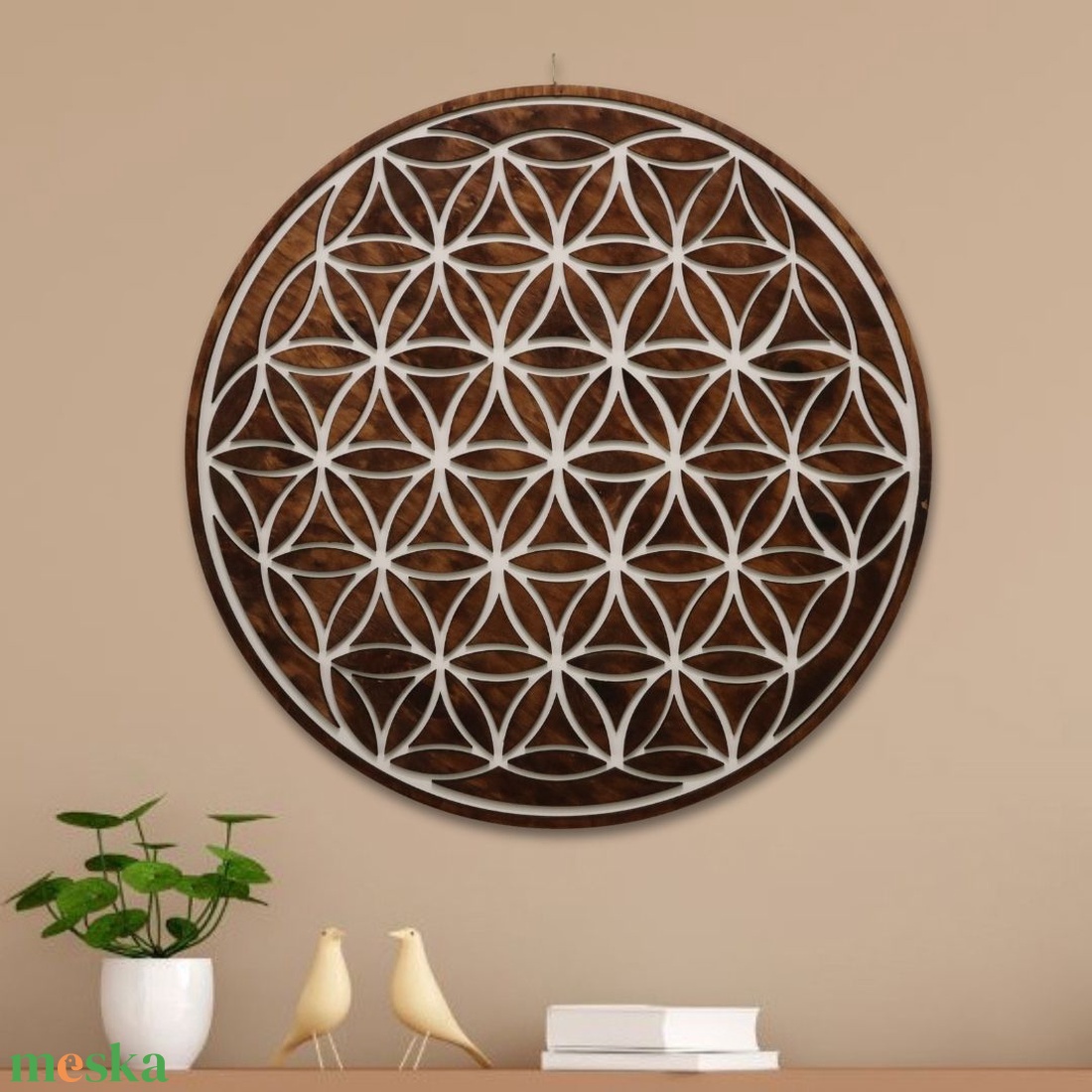 Mandala falikép - 90cm átmérőjű - otthon & életmód - dekoráció - kép & falikép - fából készült kép - Meska.hu