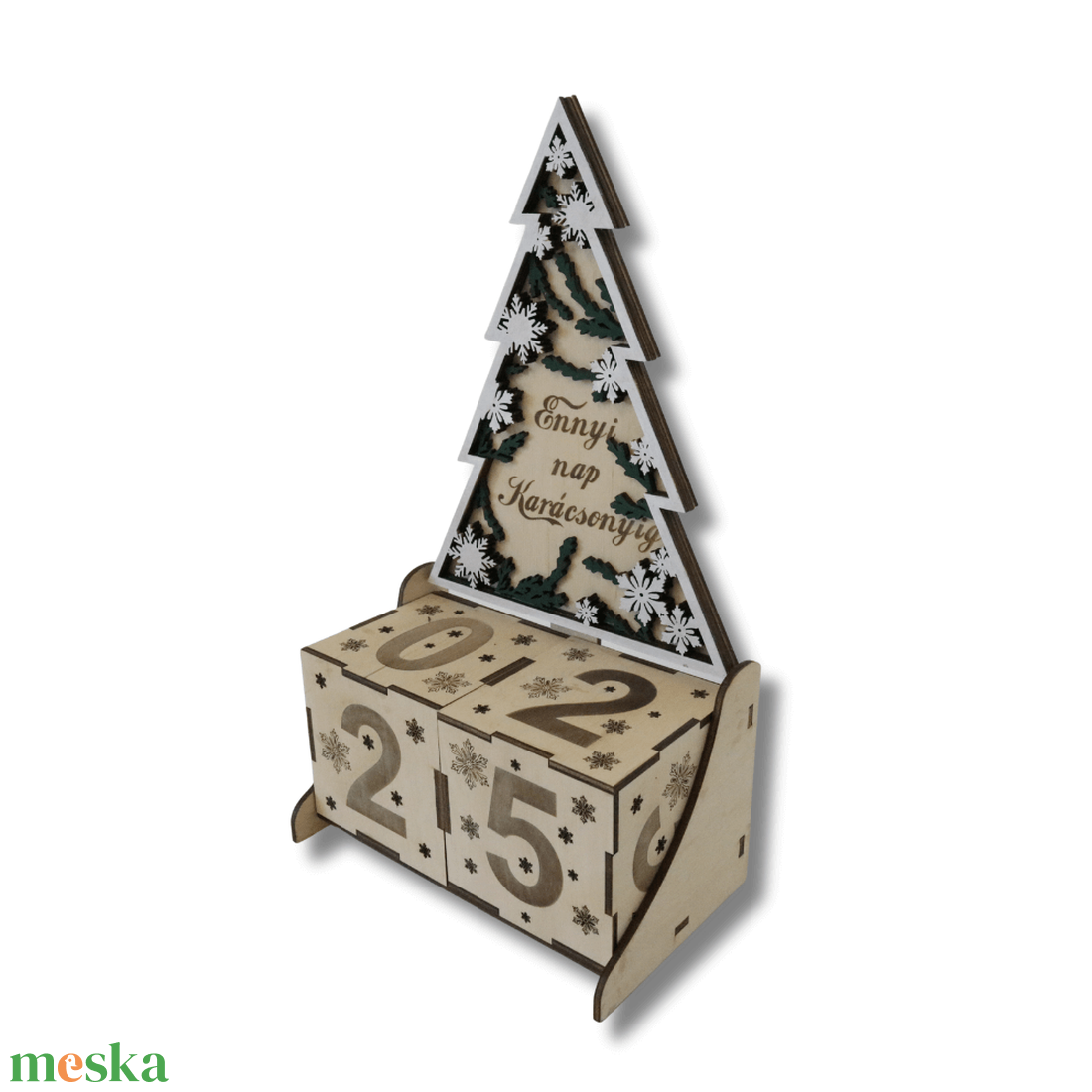 Karácsonyi fenyő visszaszámláló - LED világítással - karácsony - karácsonyi lakásdekoráció - karácsonyi lakásdíszek - Meska.hu