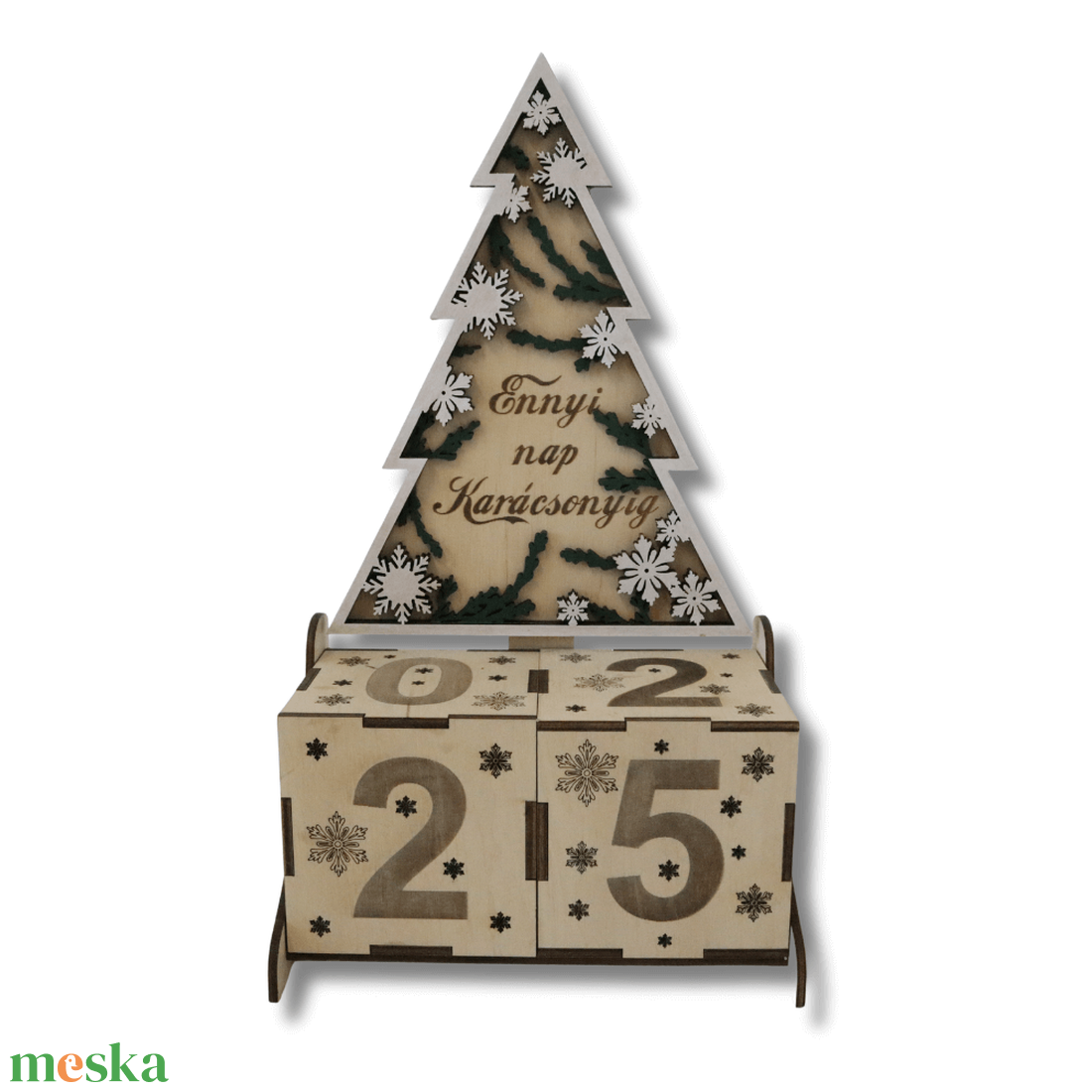 Karácsonyi fenyő visszaszámláló - LED világítással - karácsony - karácsonyi lakásdekoráció - karácsonyi lakásdíszek - Meska.hu