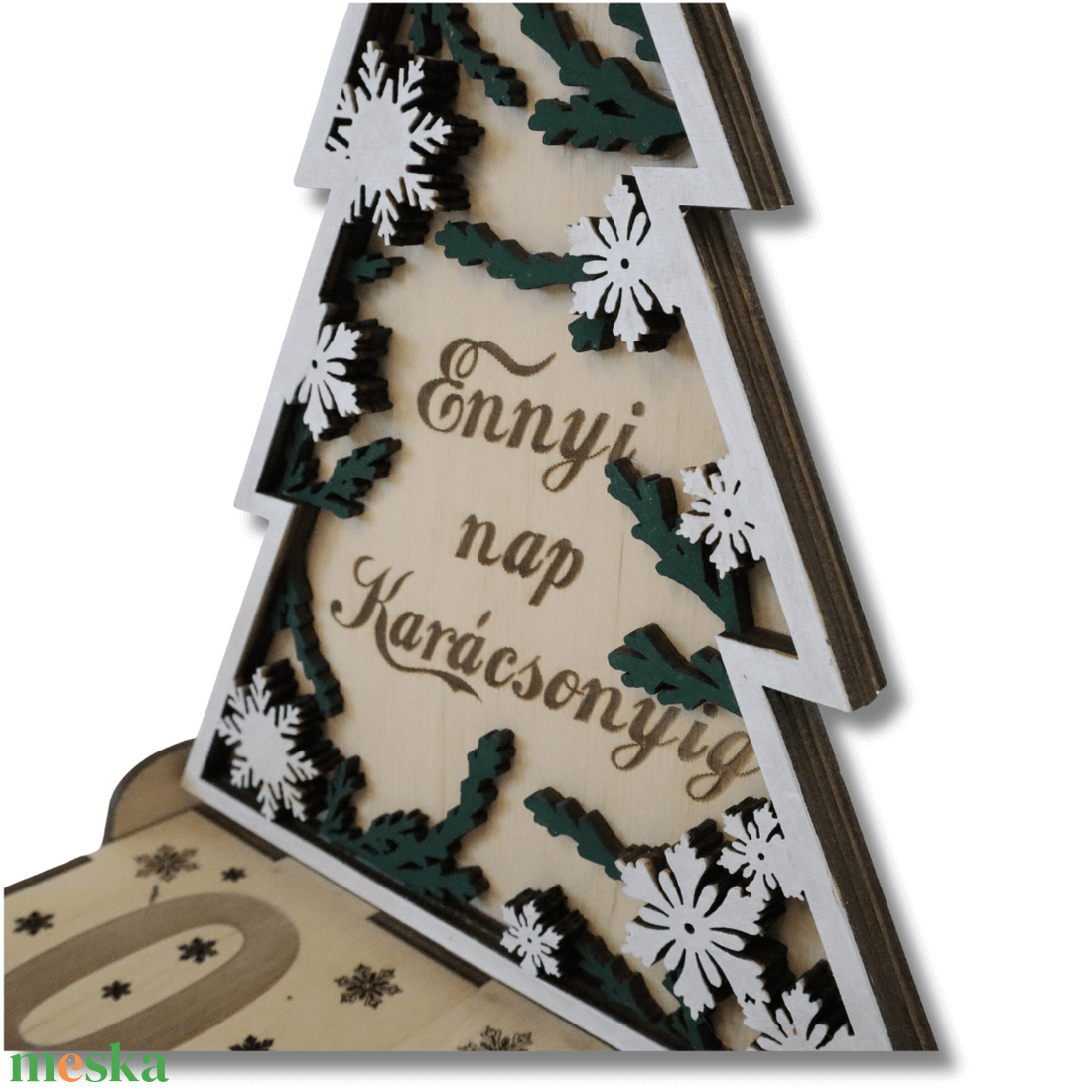 Karácsonyi fenyő visszaszámláló - LED világítással - karácsony - karácsonyi lakásdekoráció - karácsonyi lakásdíszek - Meska.hu