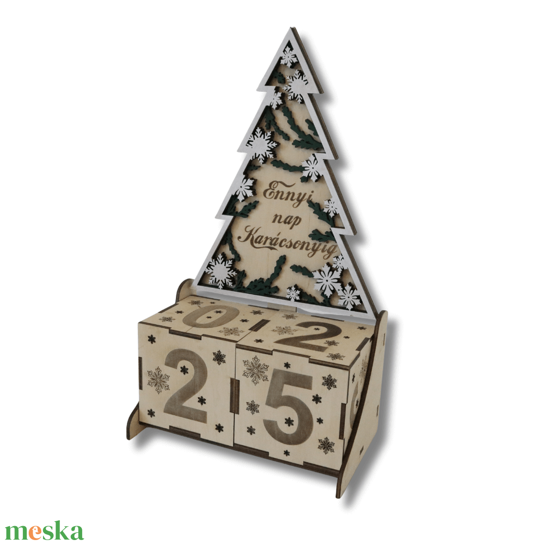 Karácsonyi fenyő visszaszámláló - LED világítással - karácsony - karácsonyi lakásdekoráció - karácsonyi lakásdíszek - Meska.hu