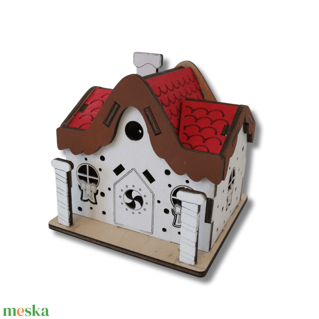 Masnis ház - LED világítással - karácsony - karácsonyi lakásdekoráció - karácsonyi falu, házikó - Meska.hu