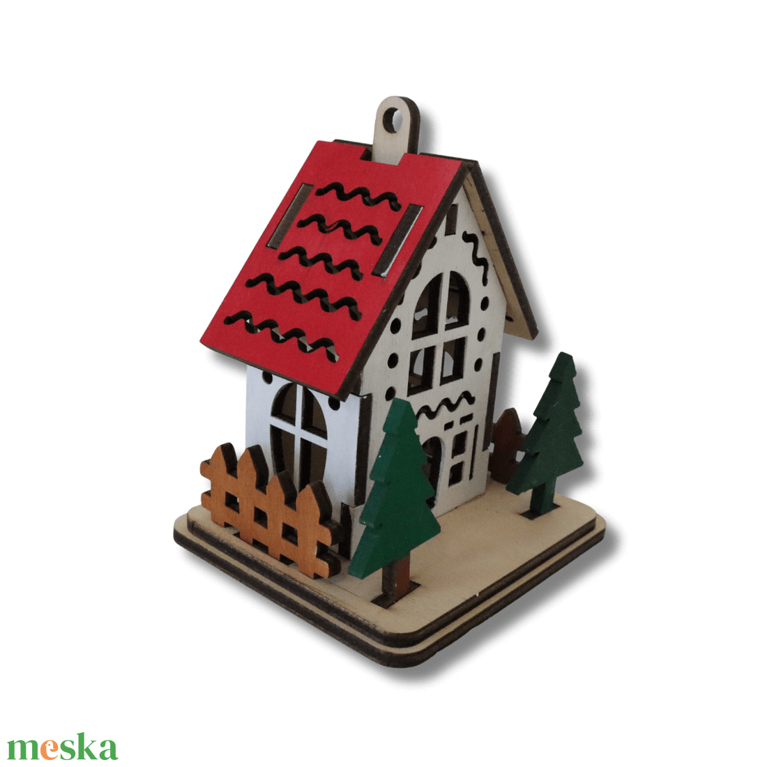 Kis házikó - LED világítással - karácsony - karácsonyi lakásdekoráció - karácsonyi falu, házikó - Meska.hu