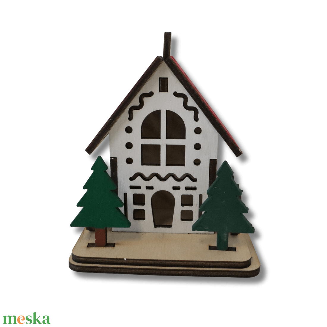 Kis házikó - LED világítással - karácsony - karácsonyi lakásdekoráció - karácsonyi falu, házikó - Meska.hu