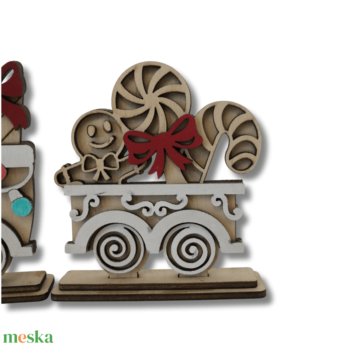 Rénszarvasos vonat dekoráció - karácsony - karácsonyi lakásdekoráció - karácsonyi falu, házikó - Meska.hu