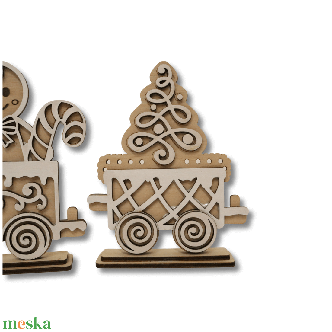 Mikulás vonat dekoráció - karácsony - karácsonyi lakásdekoráció - karácsonyi falu, házikó - Meska.hu