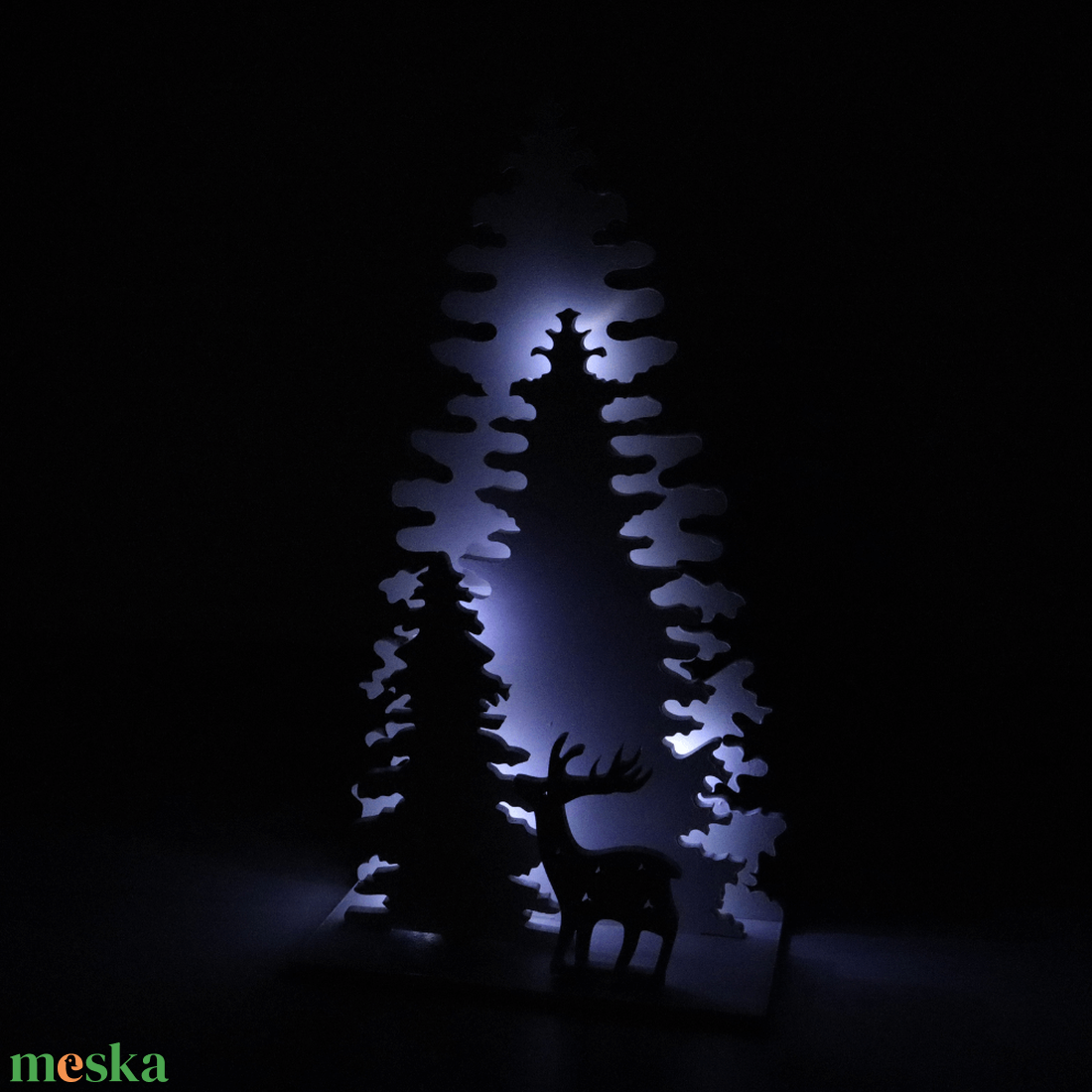 Fenyő erdő - LED világítással - karácsony - karácsonyi lakásdekoráció - karácsonyi lakásdíszek - Meska.hu