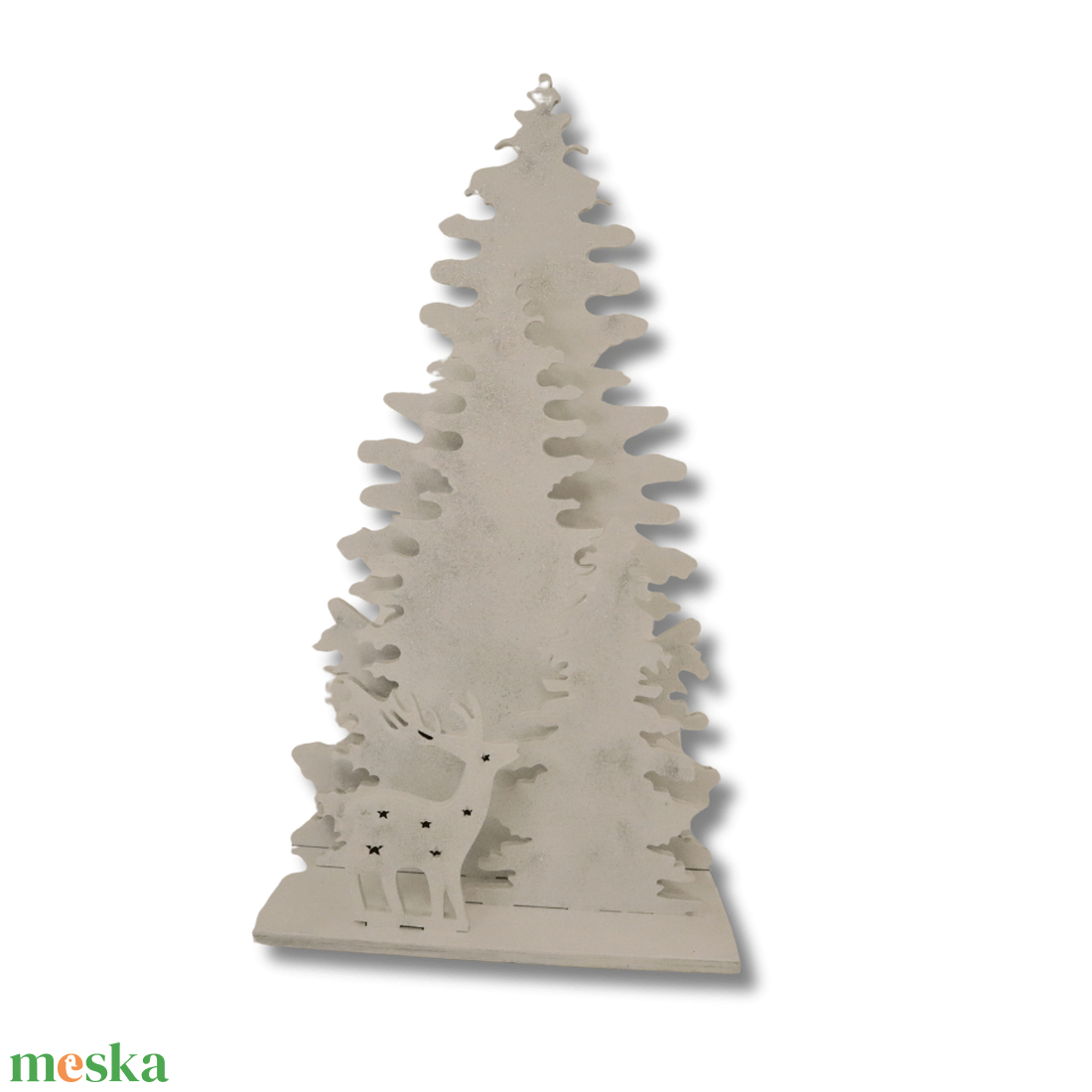 Fenyő erdő, csillámos - LED világítással - karácsony - karácsonyi lakásdekoráció - karácsonyi lakásdíszek - Meska.hu