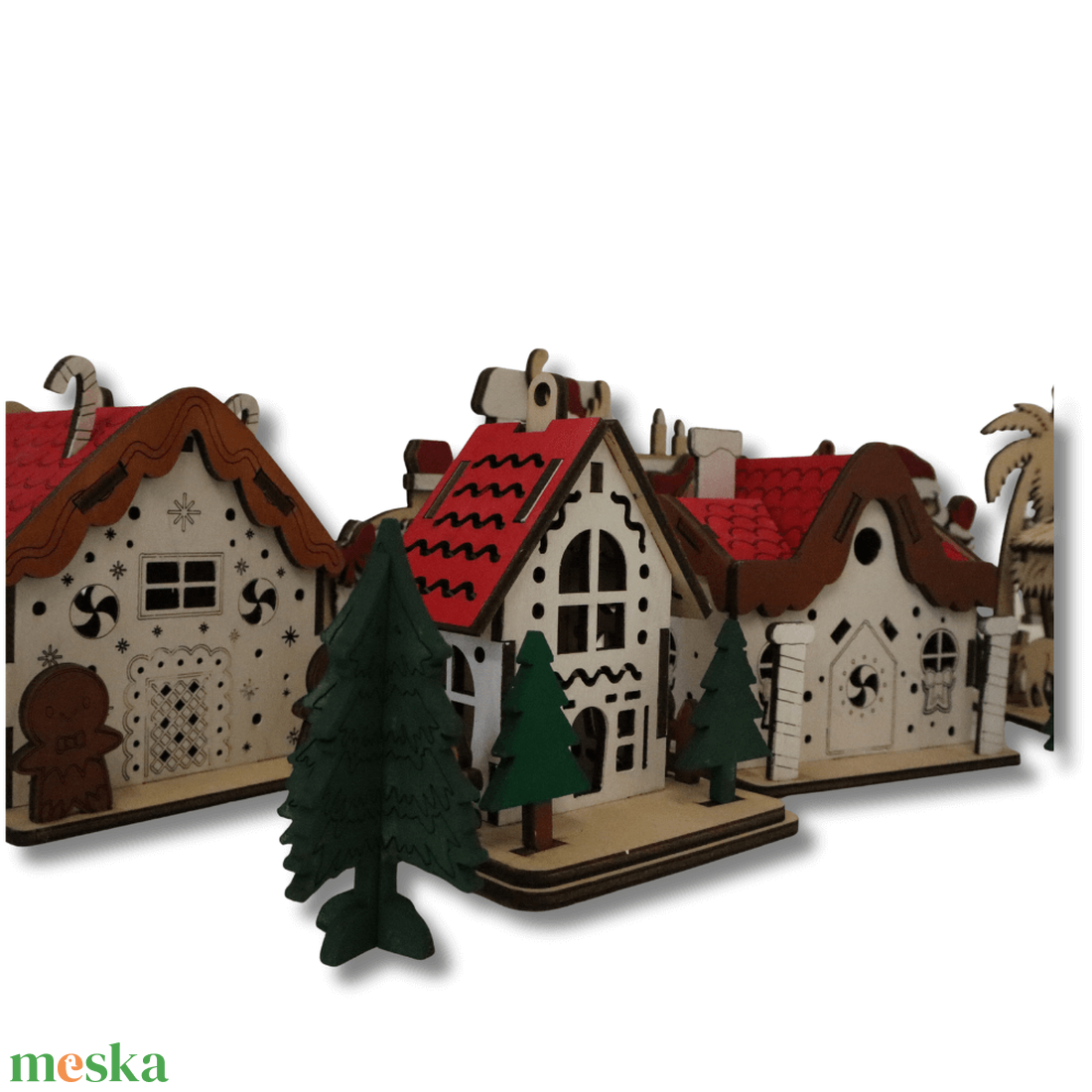 Karácsonyi dekorcsomag - Téli Álomfalu - LED világítással - karácsony - karácsonyi lakásdekoráció - karácsonyi falu, házikó - Meska.hu