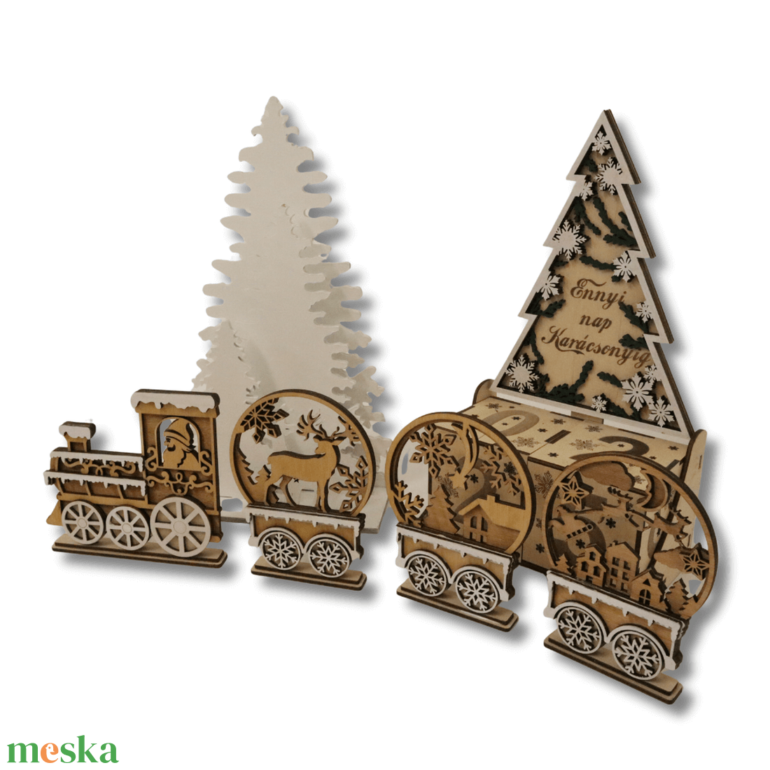 Karácsonyi dekorcsomag - Karácsony Expressz - LED világítással - karácsony - karácsonyi lakásdekoráció - karácsonyi falu, házikó - Meska.hu