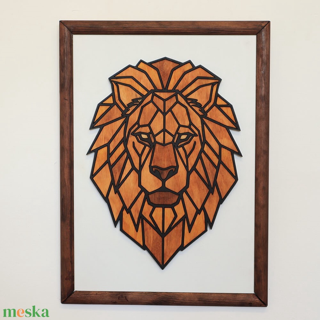 Polygon falikép lakásdekoráció - oroszlán - otthon & életmód - dekoráció - fali és függő dekoráció - falra akasztható dekor - Meska.hu