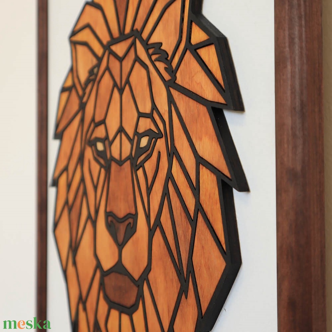 Polygon falikép lakásdekoráció - oroszlán - otthon & életmód - dekoráció - fali és függő dekoráció - falra akasztható dekor - Meska.hu