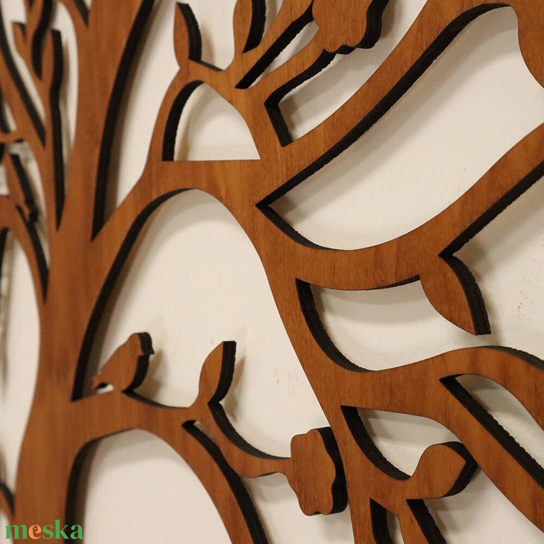 Életfa falikép - Japán cseresznyefa, madárkákkal - otthon & életmód - dekoráció - kép & falikép - fából készült kép - Meska.hu