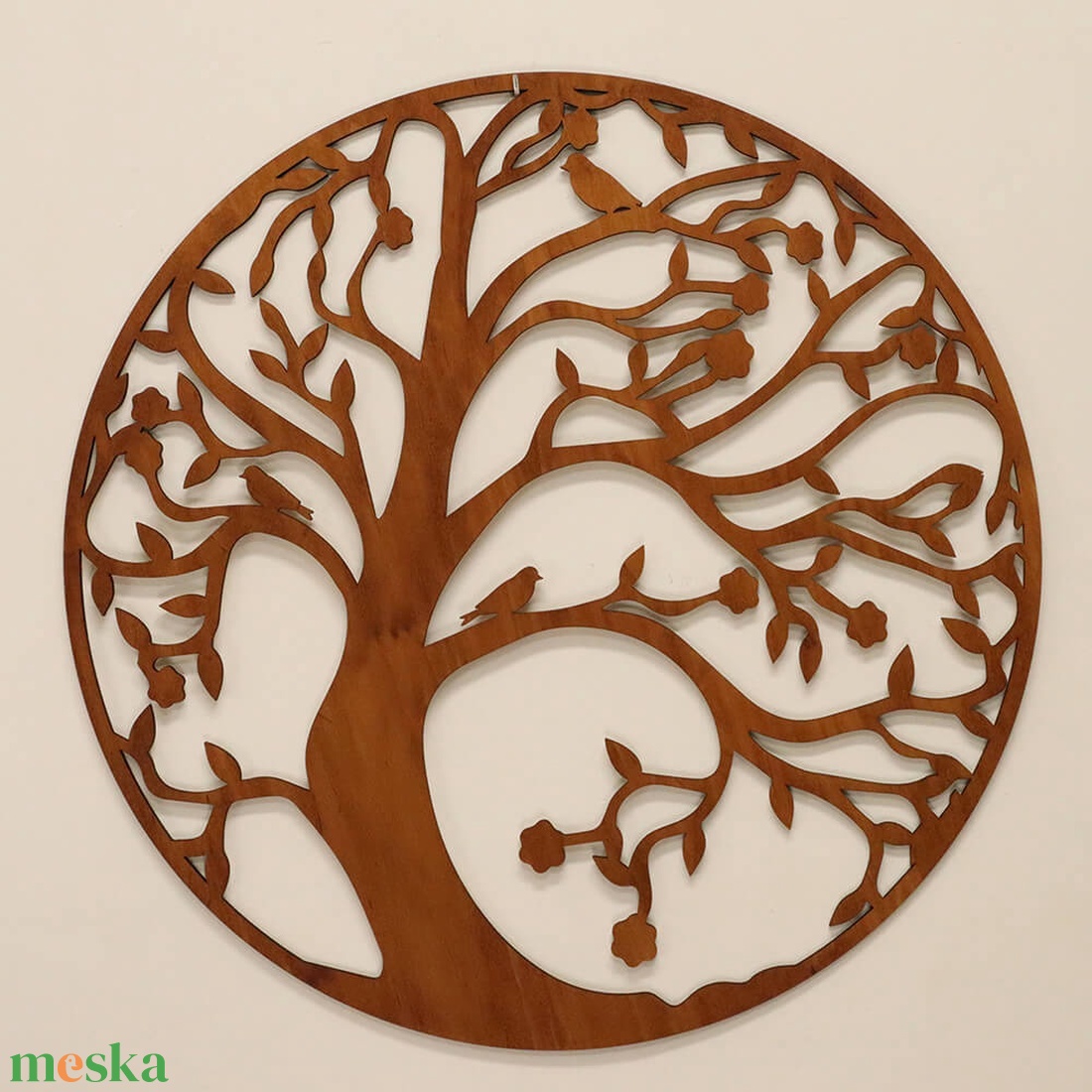 Életfa falikép - Japán cseresznyefa, madárkákkal - otthon & életmód - dekoráció - kép & falikép - fából készült kép - Meska.hu