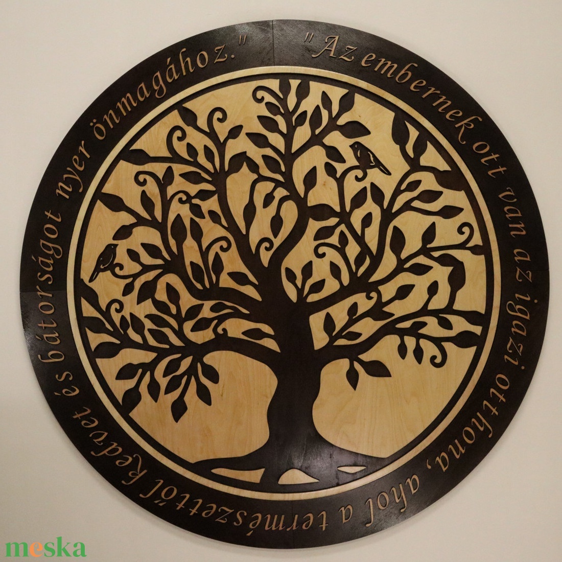 Kültéri Életfa falikép - Madaras - idézettel - otthon & életmód - dekoráció - kép & falikép - fából készült kép - Meska.hu