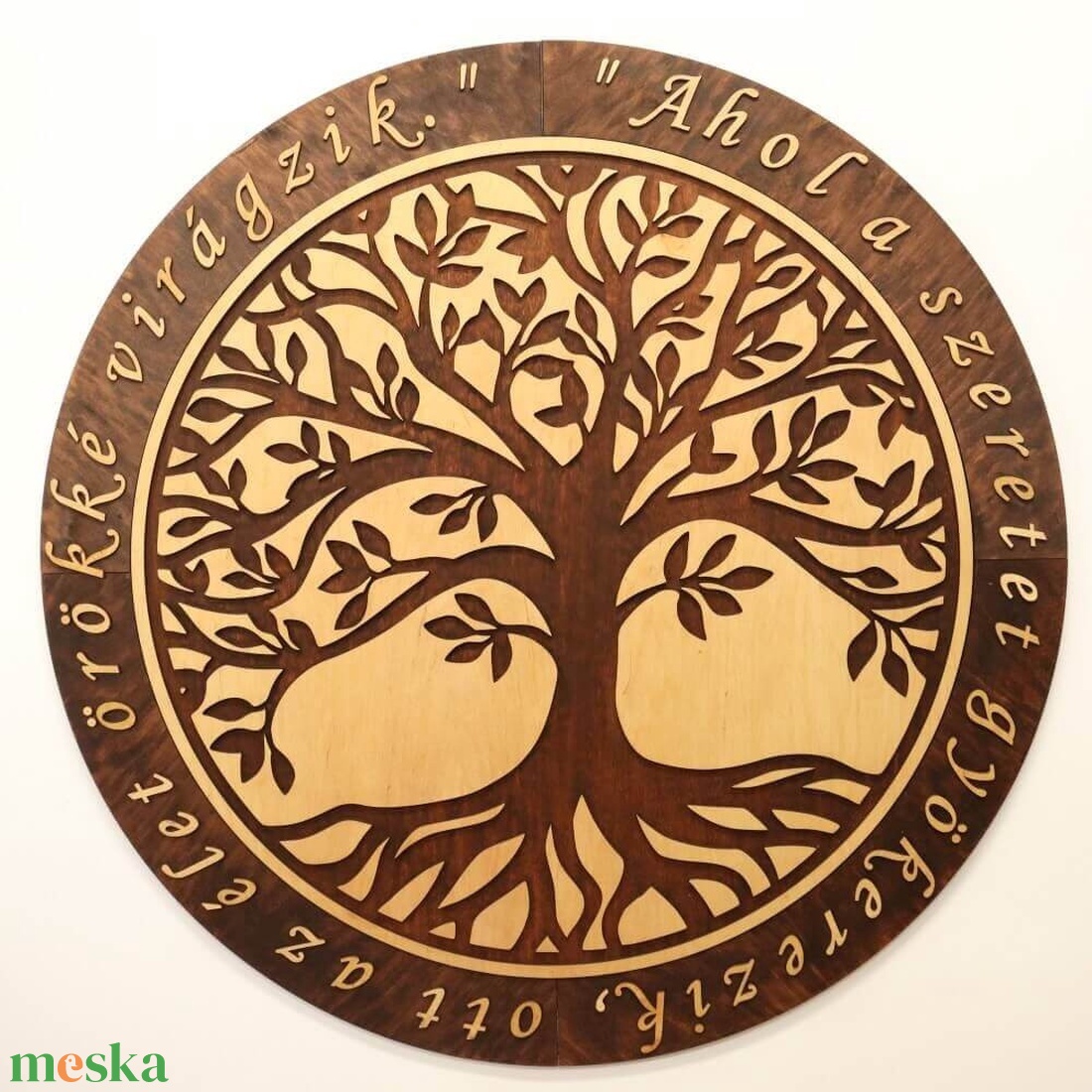 Életfa falikép - Két kis hajtással - idézettel - otthon & életmód - dekoráció - kép & falikép - fából készült kép - Meska.hu