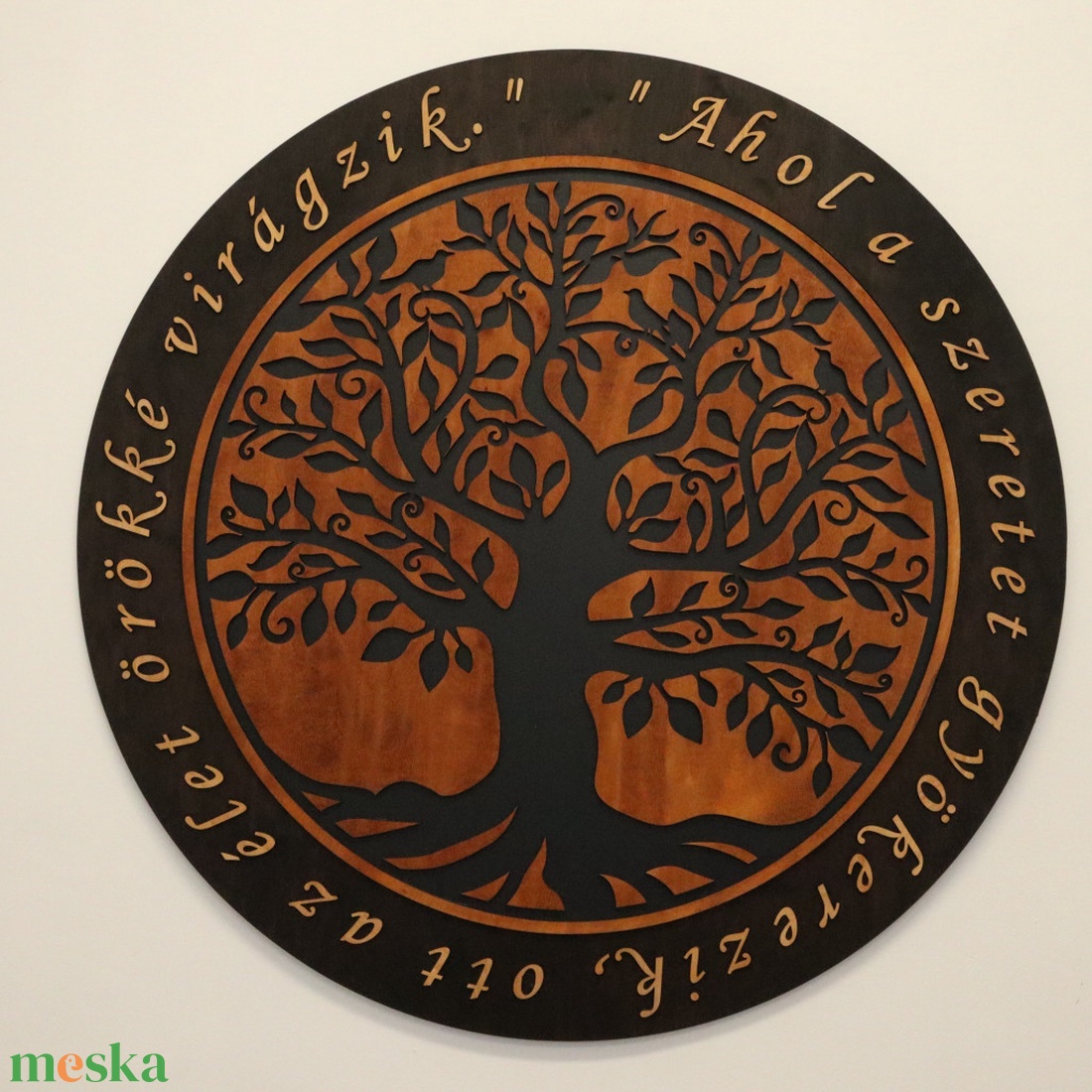 Kültéri Életfa falikép - Erdő védelmezője - idézettel - otthon & életmód - dekoráció - kép & falikép - fából készült kép - Meska.hu