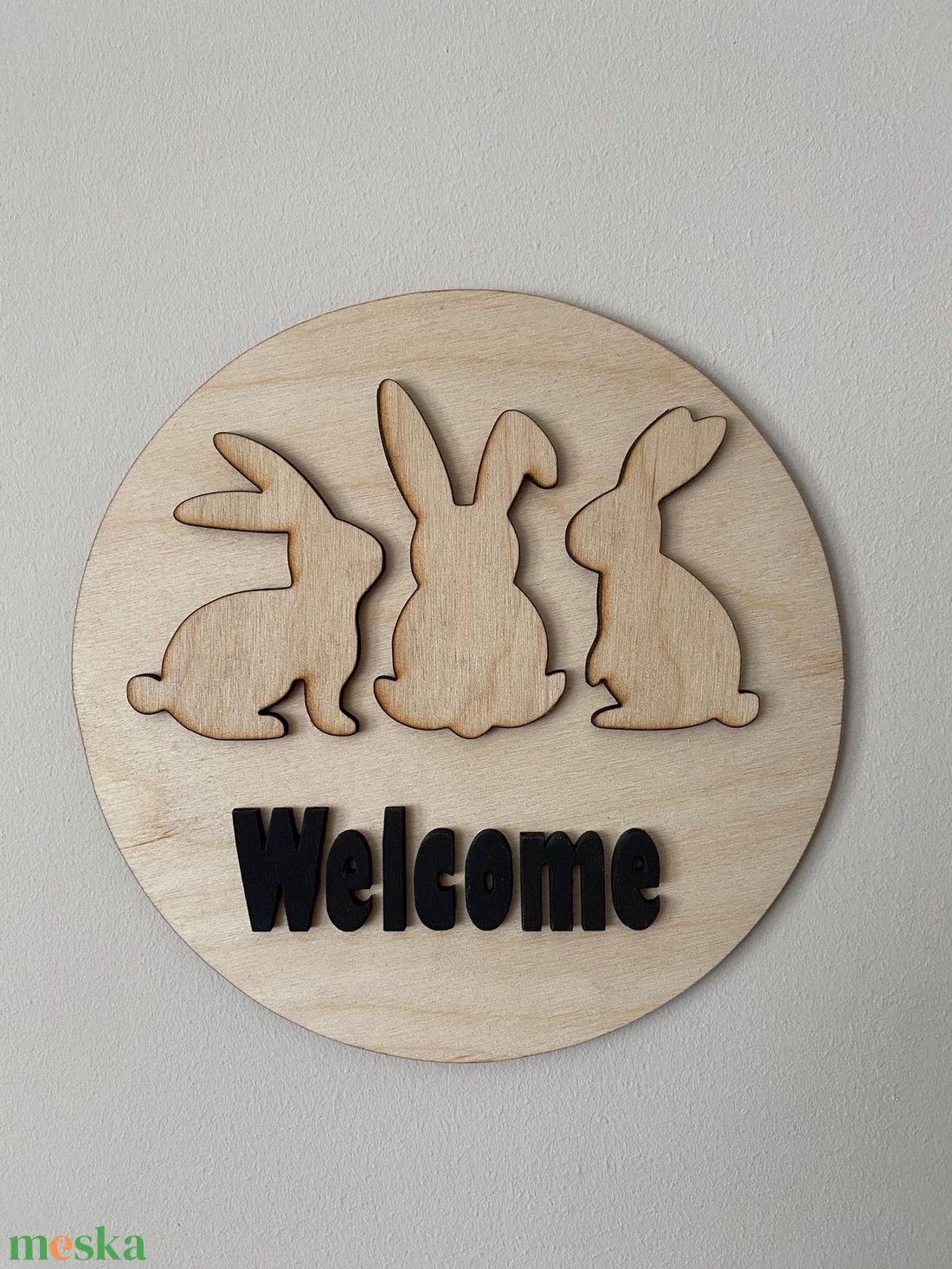 Fa nyuszis ajtó dekor - otthon & életmód - dekoráció - ajtó- és ablak dekoráció - ajtódísz & kopogtató - Meska.hu