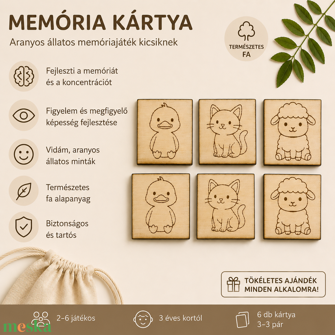  Állatos fa memóriajáték - baba - mama - baba játékok - babakocka - Meska.hu