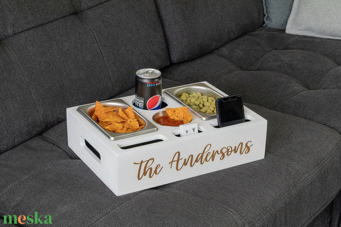 Kanapé rendező nasis doboz, sofa box, snack tál, ital és sör tartó tál és doboz egyedi gravírozással, személyre szabott - otthon & életmód - dekoráció - asztal és polc dekoráció - díszdoboz - Meska.hu