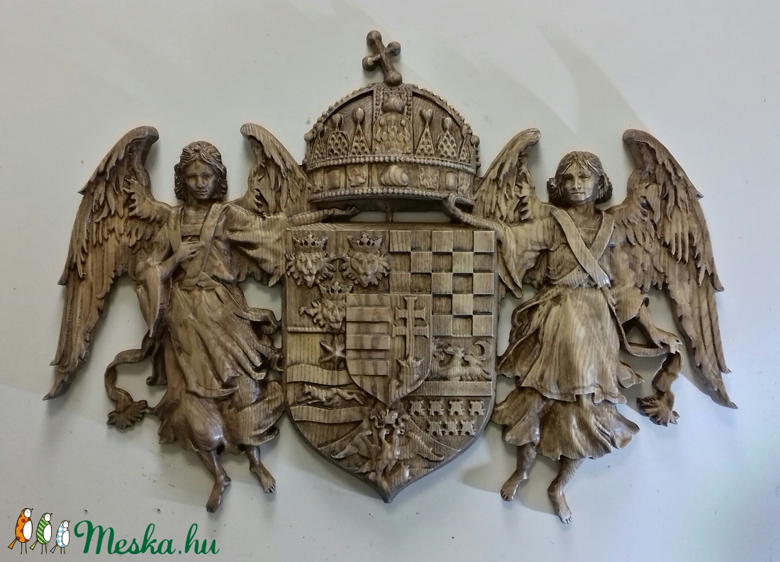 Angyalos címer - faragott -  - Meska.hu