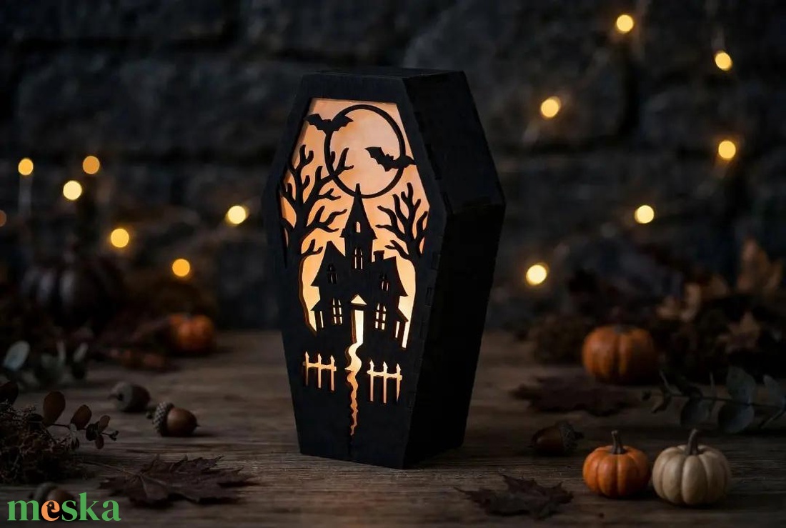 Koporsó lámpás - otthon & életmód - dekoráció - halloween - halloweeni lámpás - Meska.hu