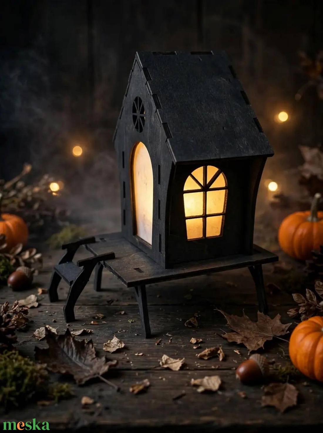 Világító boszorkányház � fa Halloween LED dekoráció - otthon & életmód - dekoráció - halloween - halloweeni lámpás - Meska.hu