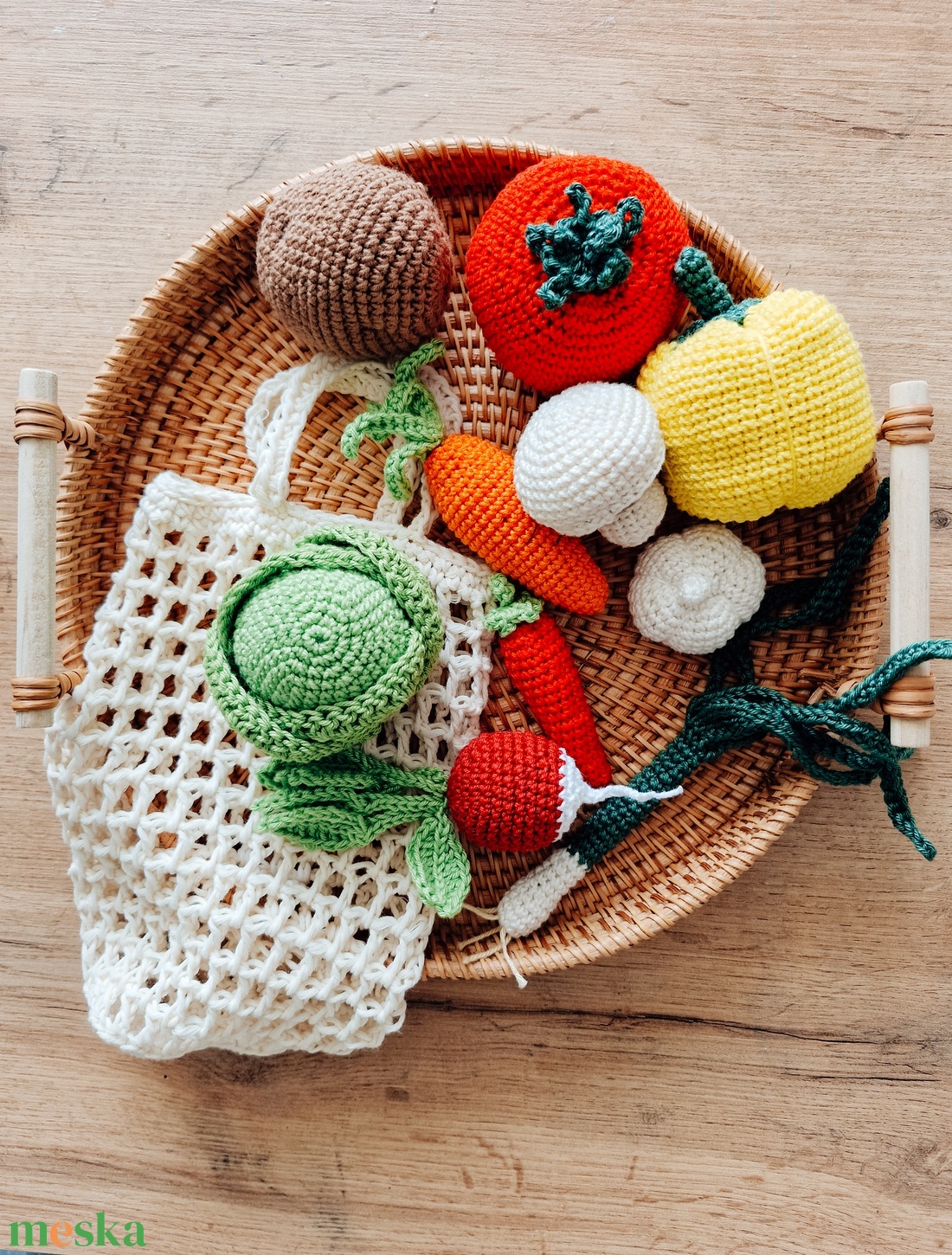 Horgolt zöldségek táskában - játék & sport - plüssállat & játékfigura - plüss zöldség, gyümölcs - Meska.hu