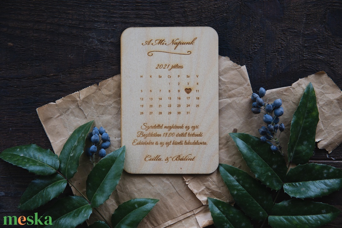 Fa Esküvői Meghívó - esküvő - meghívó & kártya - meghívó - Meska.hu