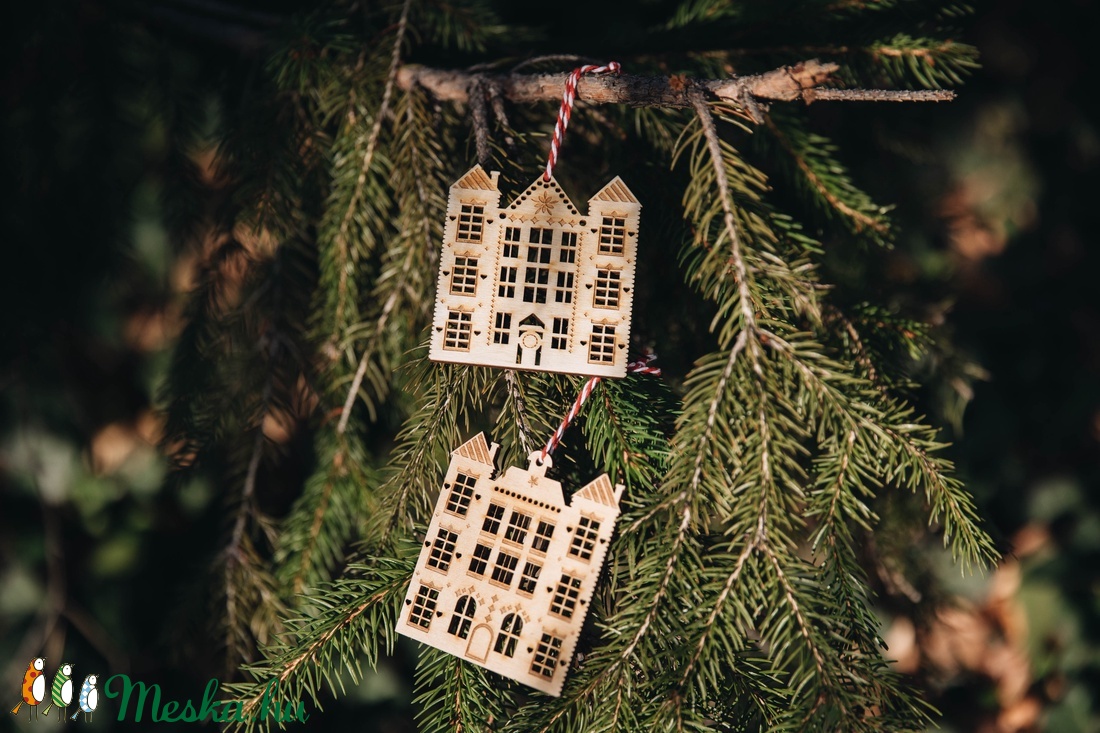 Fa házikó karácsonyi dísz Karácsonyi dekoráció Ajándék - karácsony - karácsonyi lakásdekoráció - karácsonyfadíszek - Meska.hu