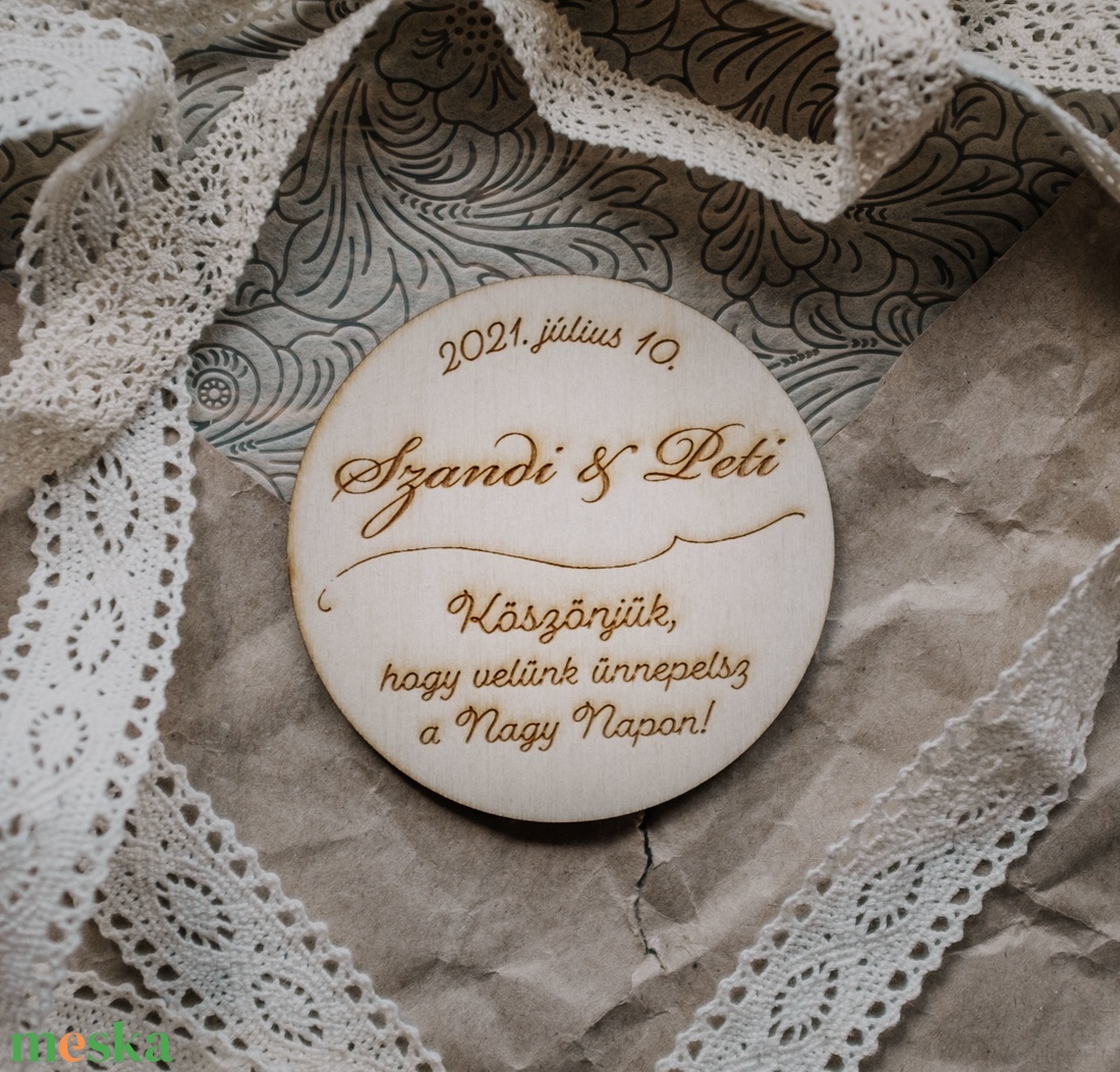 Esküvői köszönetajándék, poháralátét - esküvő - emlék & ajándék - köszönőajándék - Meska.hu