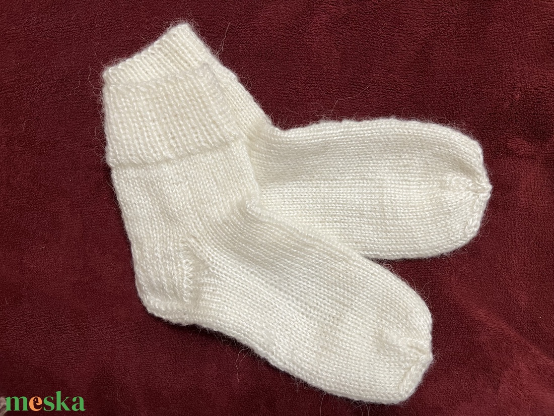 Puha kézzel kötött moher zokni (35�37) - ruha & divat - cipő & papucs - zokni - Meska.hu