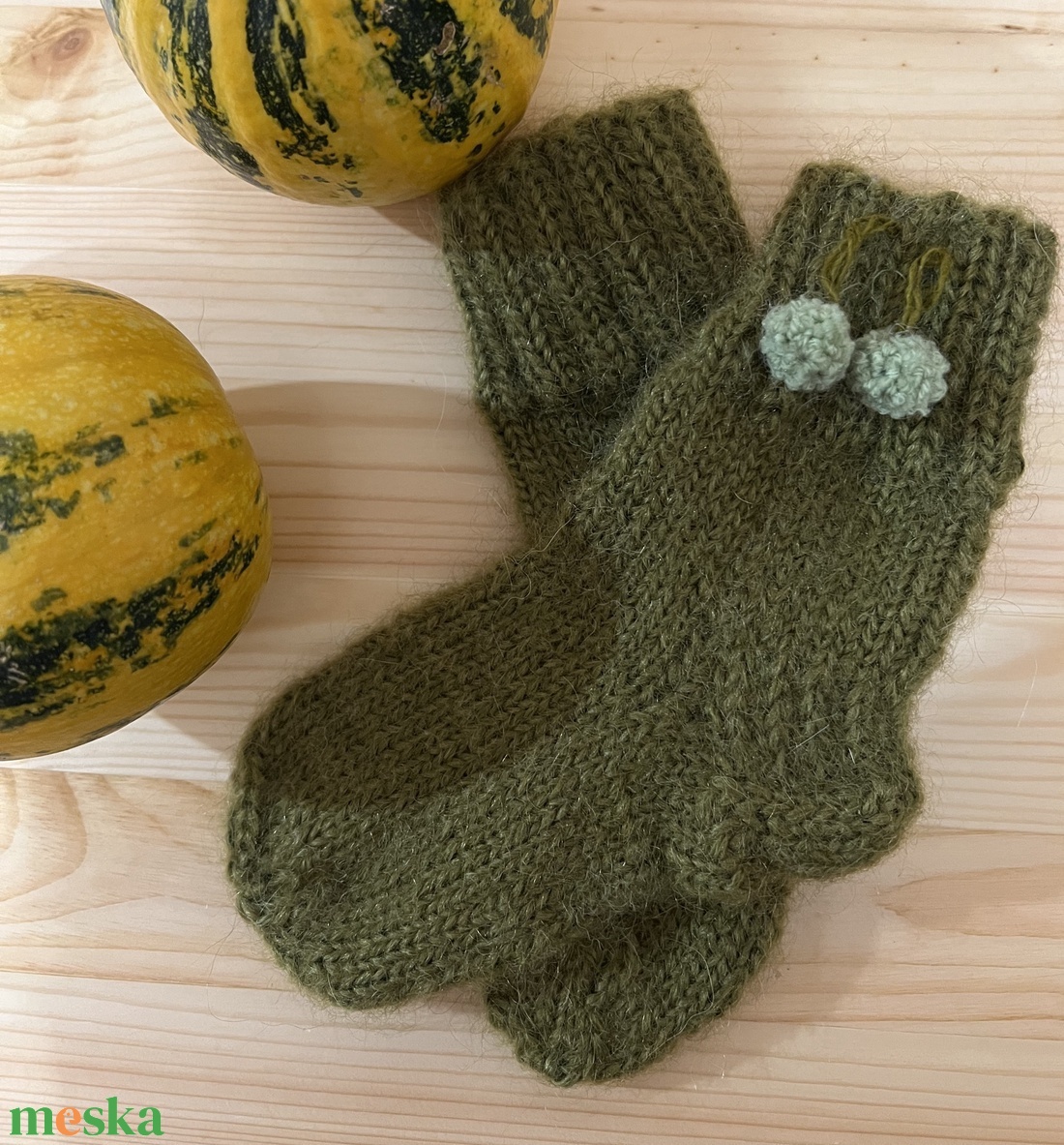 Kötött gyapjú zokni - baba - mama - babaruházat - babazokni - Meska.hu