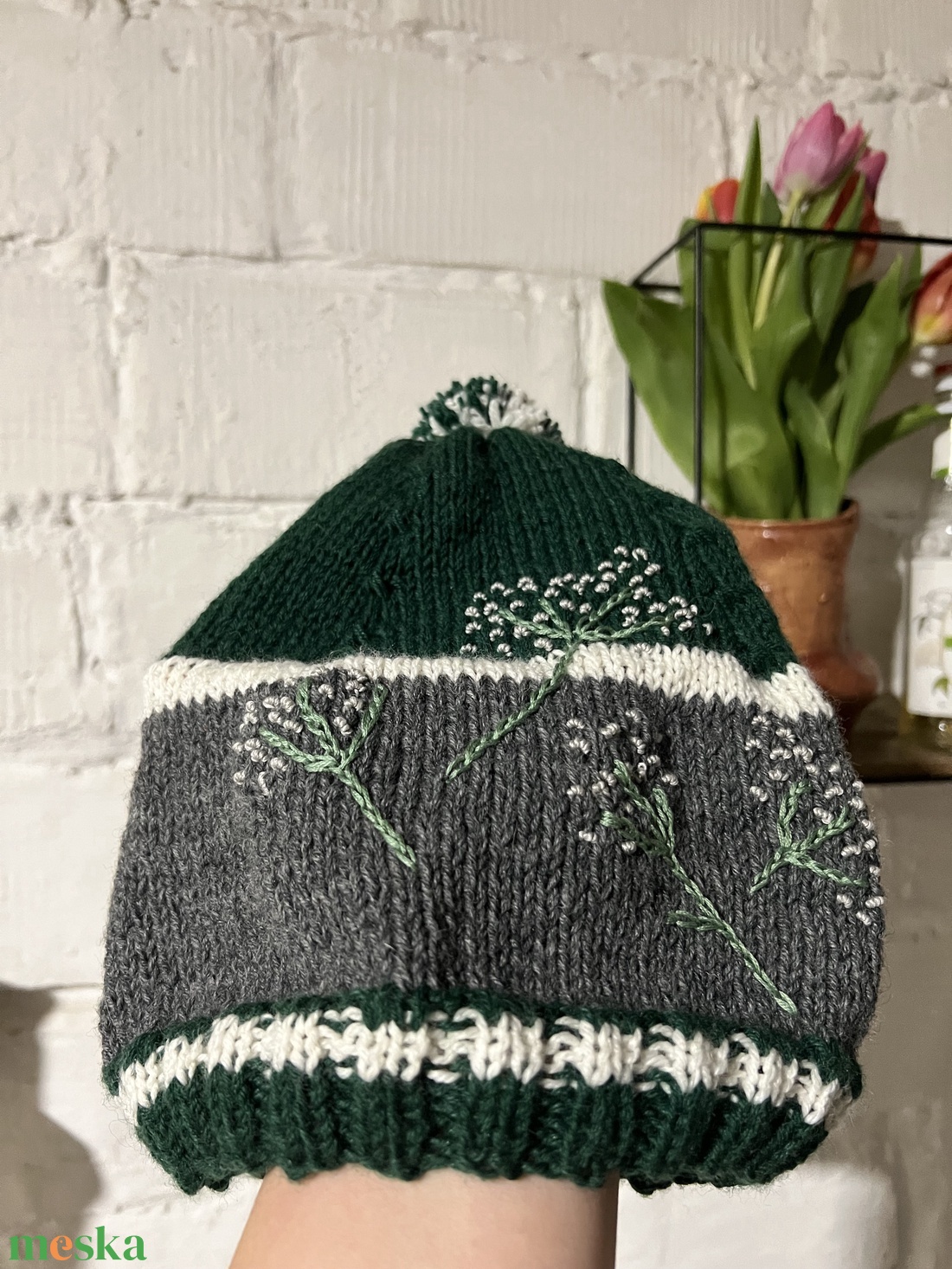 Kézzel kötött gyapjú sapka   - ruha & divat - sál, sapka, kendő - kalap - Meska.hu