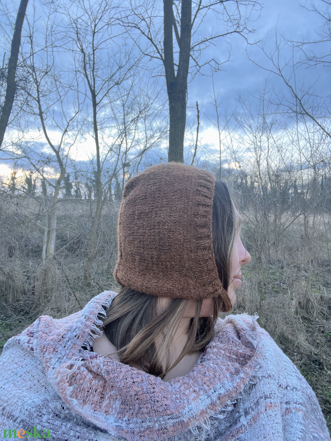 Alpaka gyapjú pixie bonnet � kézzel kötött barna sapka - ruha & divat - sál, sapka, kendő - sapka - Meska.hu