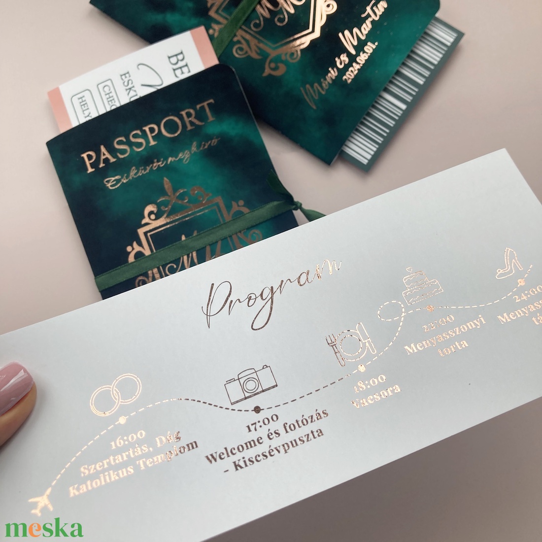 Passport stílusú beszállókártyás zöld esküvői meghívó - esküvő - meghívó & kártya - meghívó - Meska.hu Passport stílusú beszállókártyás zöld esküvői meghívó - esküvő - meghívó & kártya - meghívó - Meska.hu