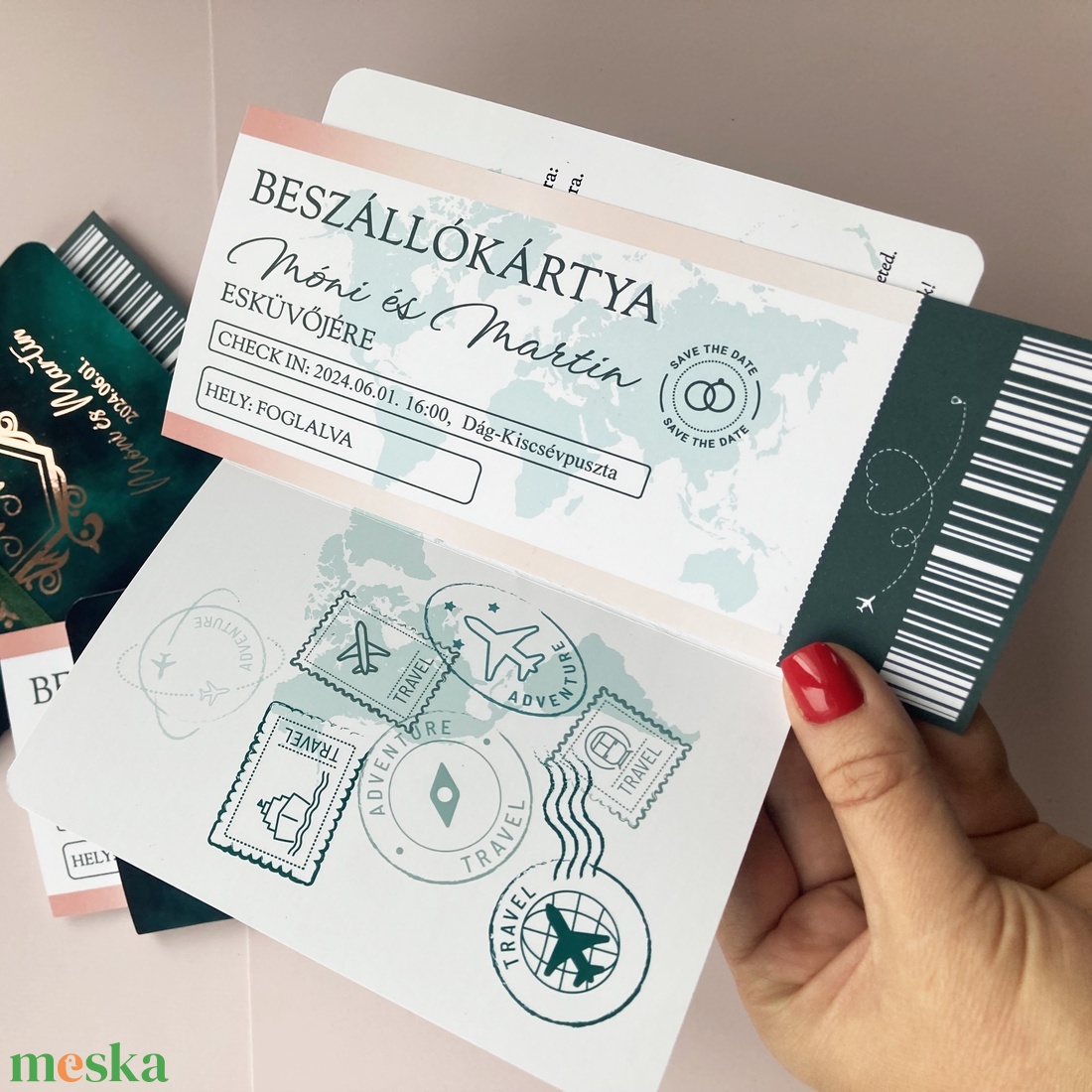 Passport stílusú beszállókártyás zöld esküvői meghívó - esküvő - meghívó & kártya - meghívó - Meska.hu Passport stílusú beszállókártyás zöld esküvői meghívó - esküvő - meghívó & kártya - meghívó - Meska.hu