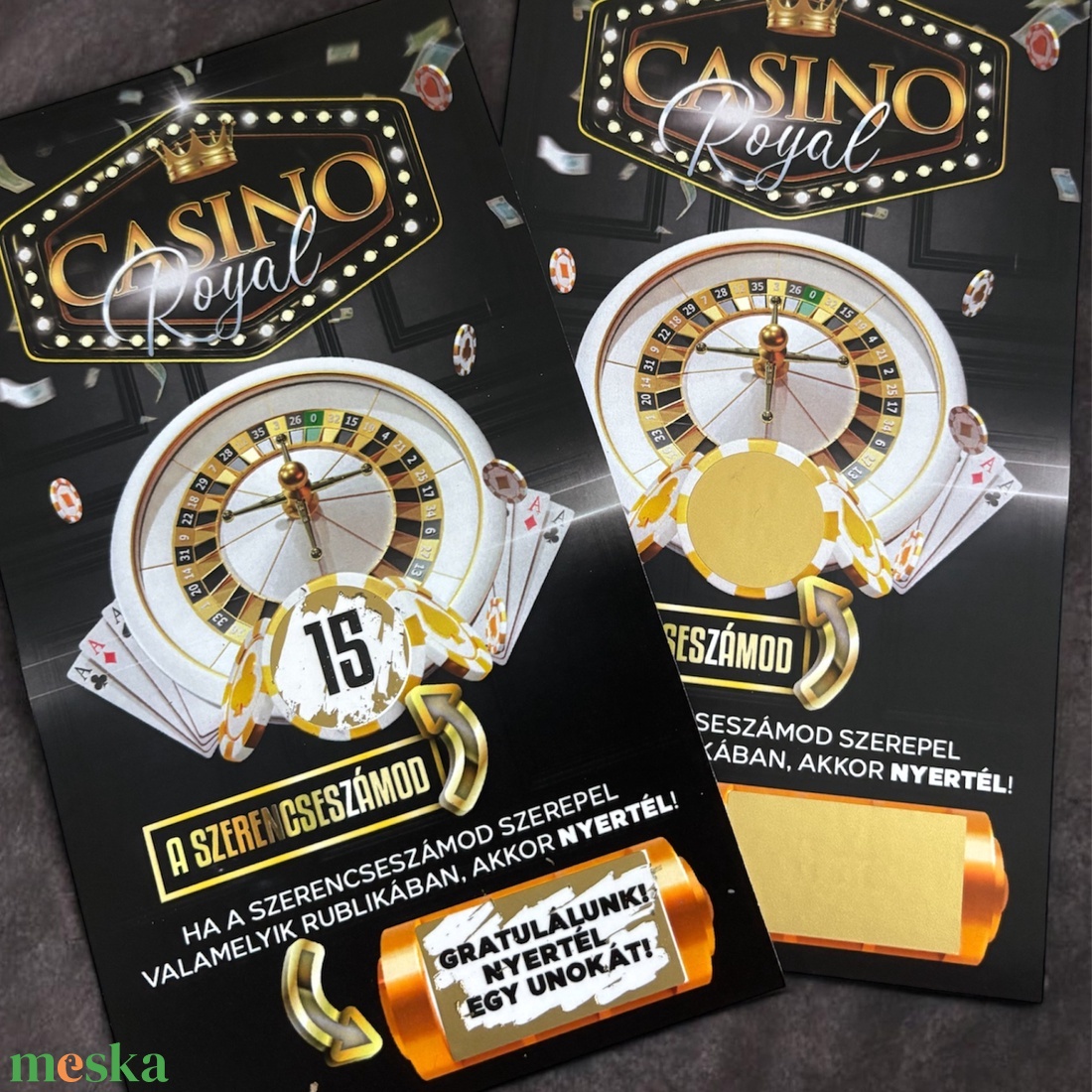 Casino Royal kaparós sorsjegy � különleges meglepetés stílusosan - otthon & életmód - papír, írószer - ajándékozás kellékei - ajándék sorsjegy - Meska.hu