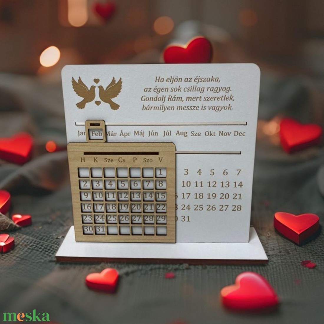 Öröknaptár - Valentin napra - otthon & életmód - dekoráció - fali és függő dekoráció - falinaptár & öröknaptár - Meska.hu