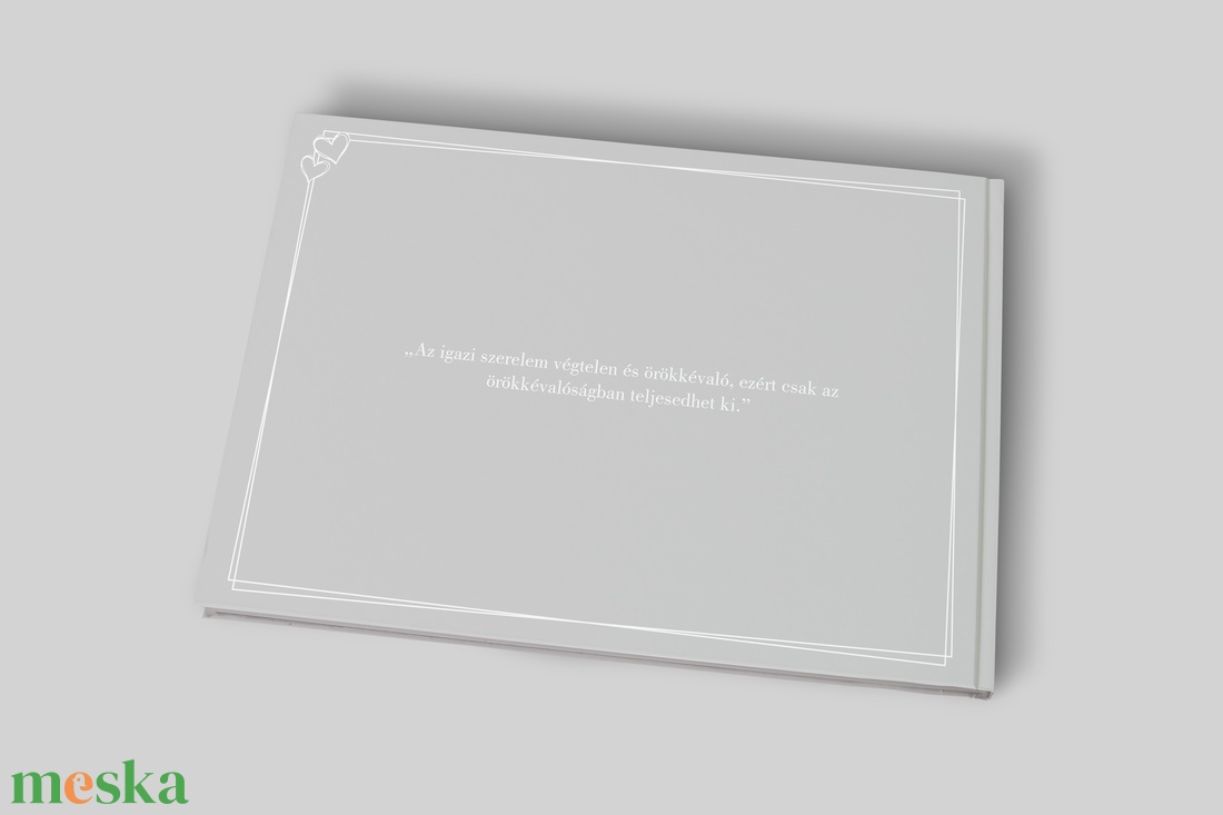 Esküvői vendégkönyv fotóval (Szürke modern) - esküvő - emlék & ajándék - vendégkönyv - Meska.hu