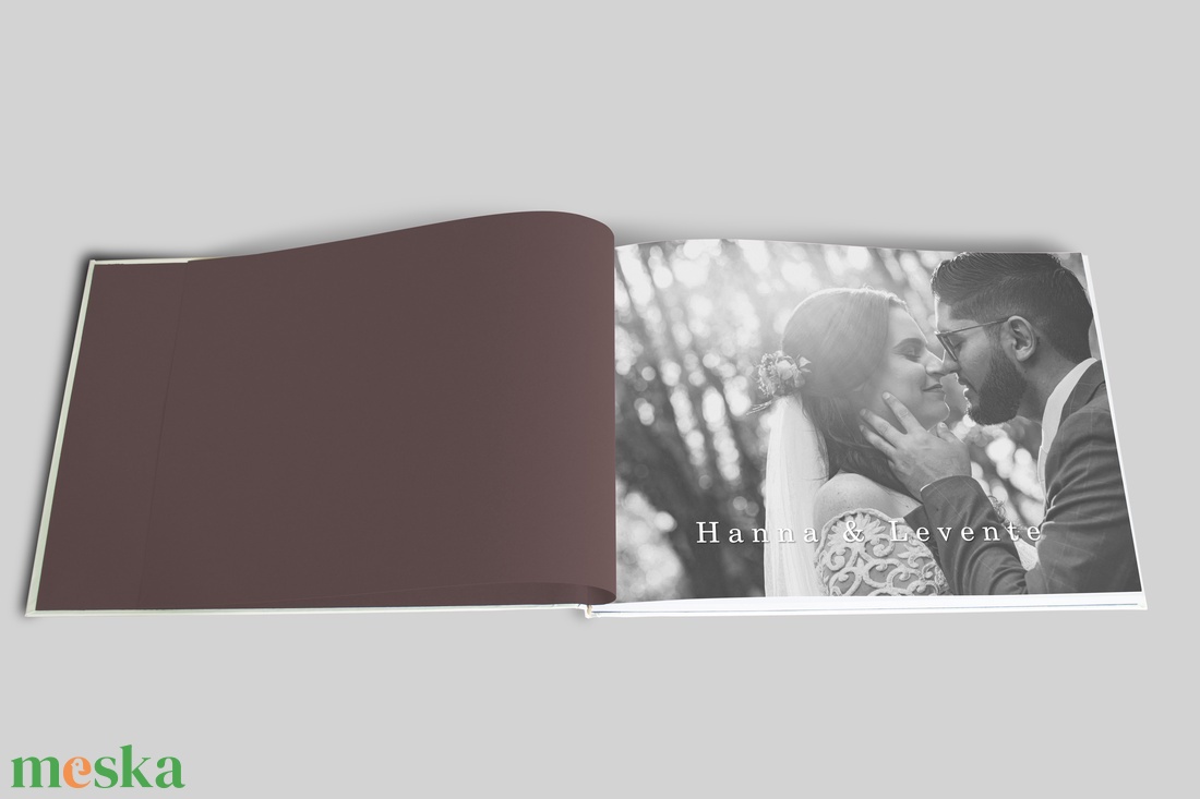 Esküvői vendégkönyv fotóval (Szürke modern) - esküvő - emlék & ajándék - vendégkönyv - Meska.hu
