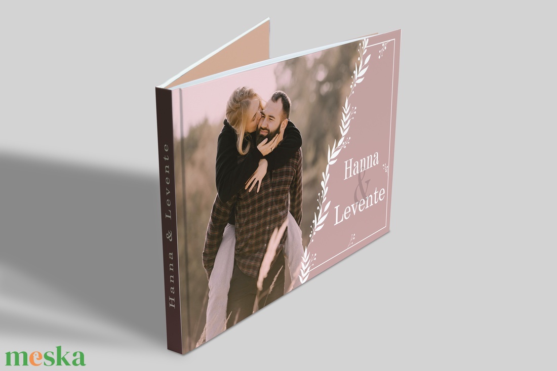 Esküvői vendégkönyv fotóval (fehér virágmintás) - esküvő - emlék & ajándék - vendégkönyv - Meska.hu