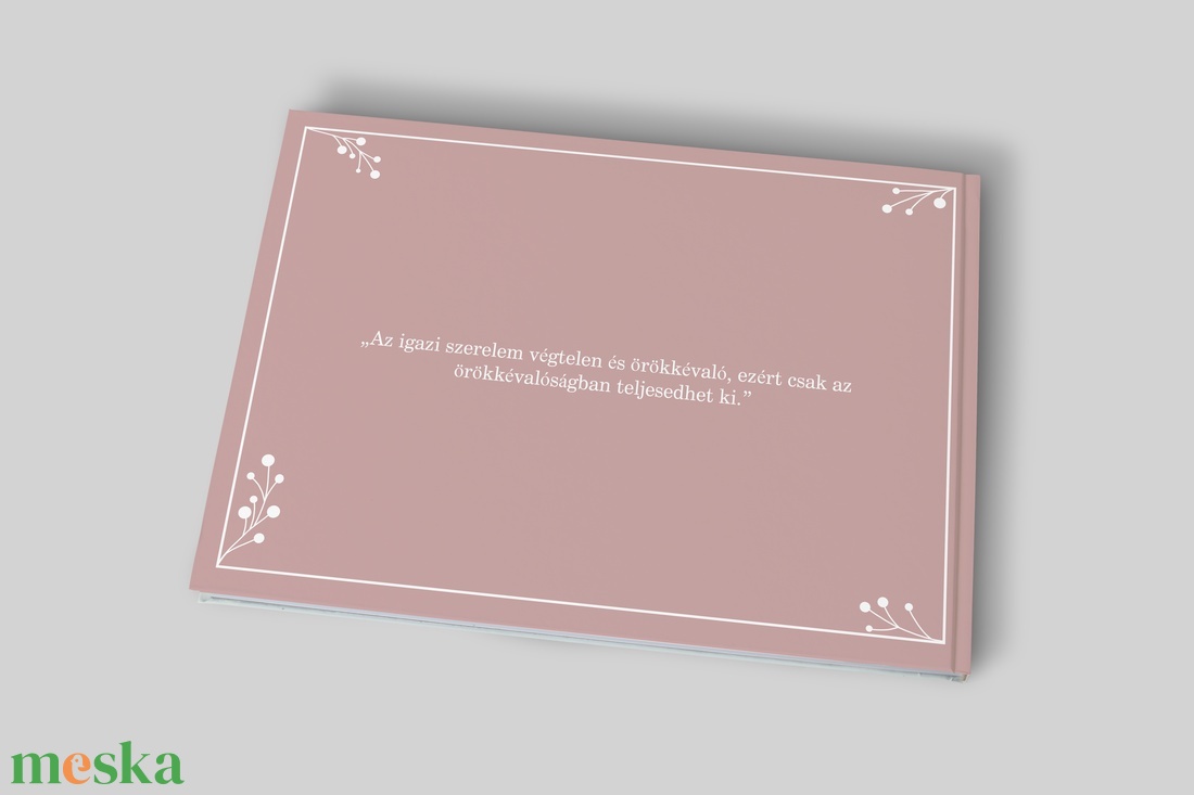 Esküvői vendégkönyv fotóval (fehér virágmintás) - esküvő - emlék & ajándék - vendégkönyv - Meska.hu