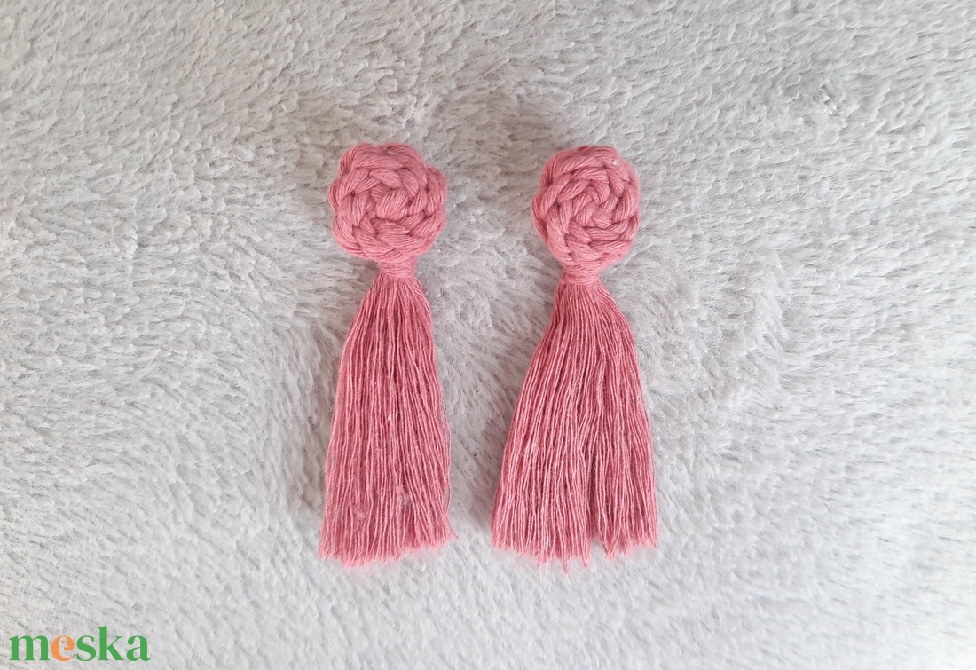 makramé knot fülbevaló - málna - ékszer - fülbevaló - lógó fülbevaló - Meska.hu makramé knot fülbevaló - málna - ékszer - fülbevaló - lógó fülbevaló - Meska.hu