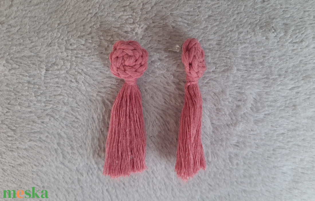 makramé knot fülbevaló - málna - ékszer - fülbevaló - lógó fülbevaló - Meska.hu makramé knot fülbevaló - málna - ékszer - fülbevaló - lógó fülbevaló - Meska.hu