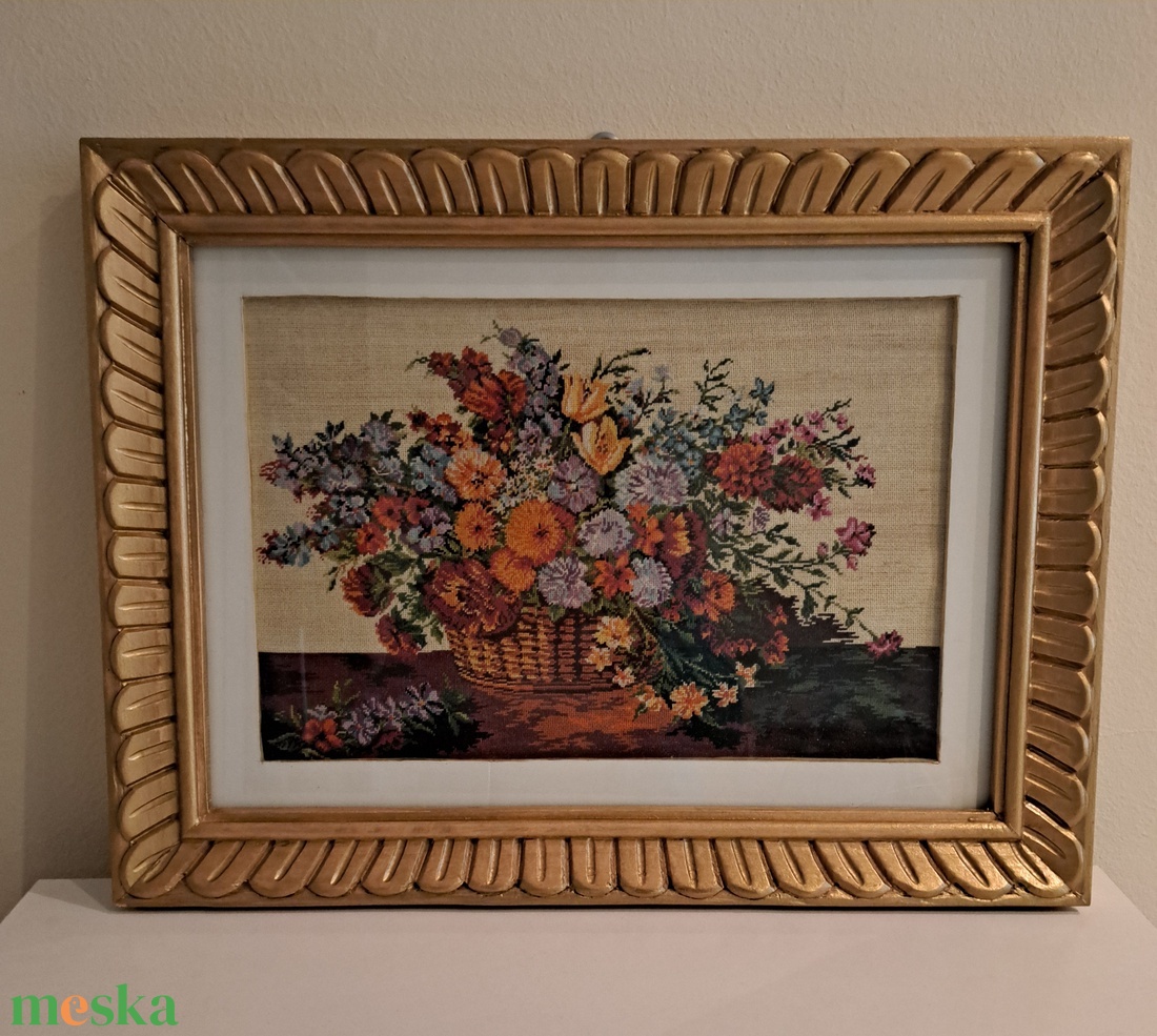 Mezei virágok- finom öltéses gobelin falikép - művészet - textilkép - gobelin - Meska.hu