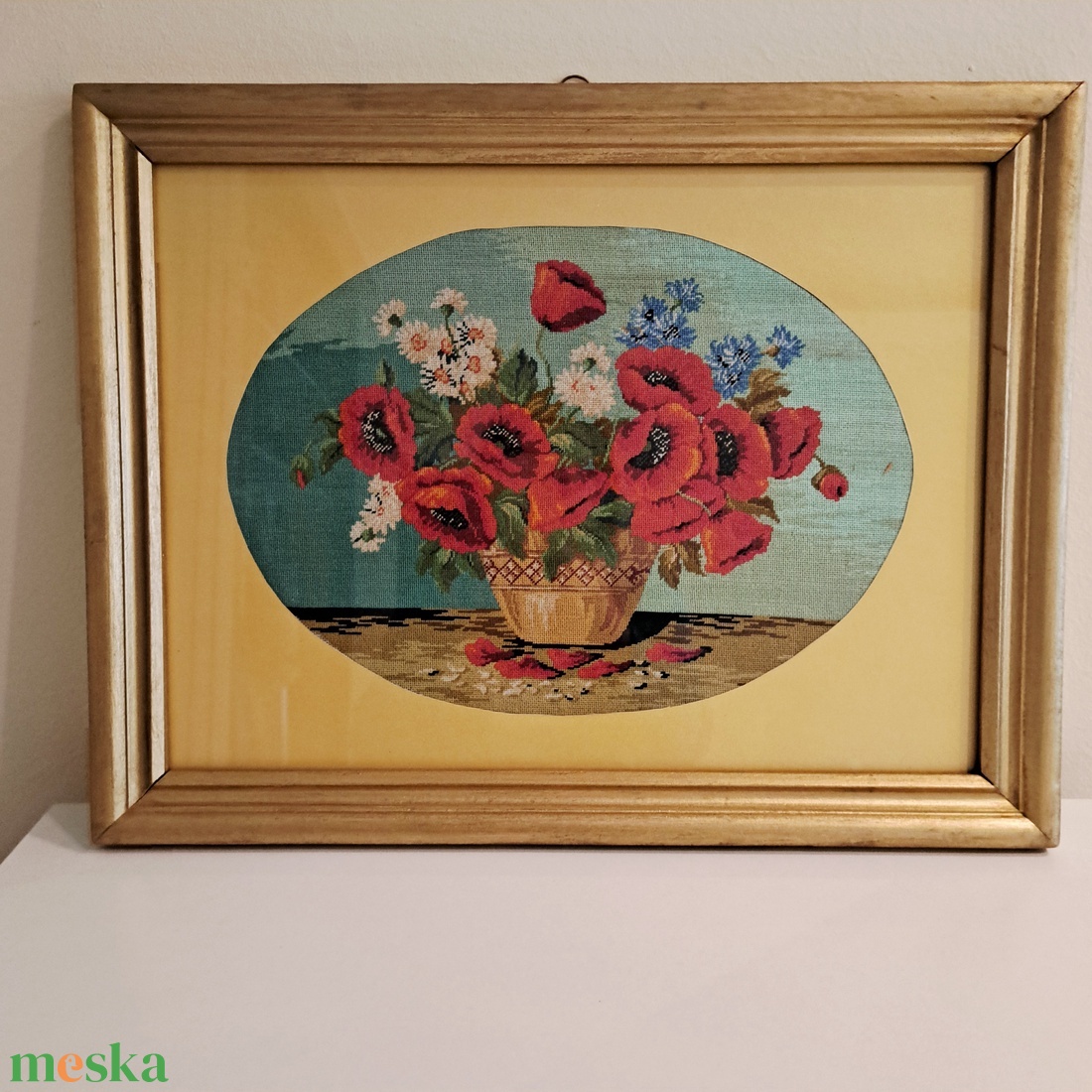 Pipacsok - finom öltéses gobelin falikép - művészet - textilkép - gobelin - Meska.hu