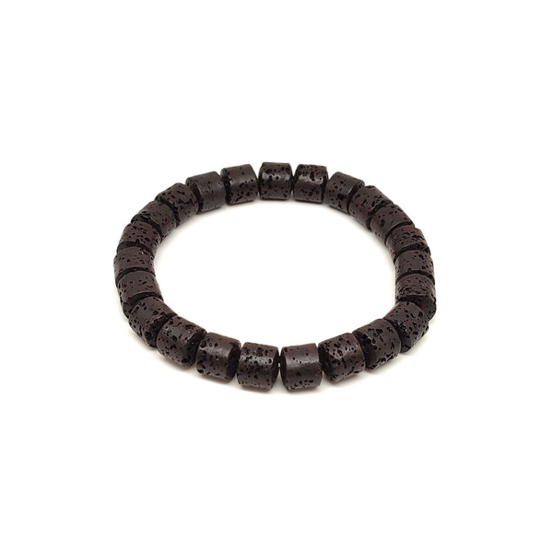 Bazalt fekete korong karkötő 9x8mm Lávakő - ékszer - karkötő - ásványkarkötő - Meska.hu