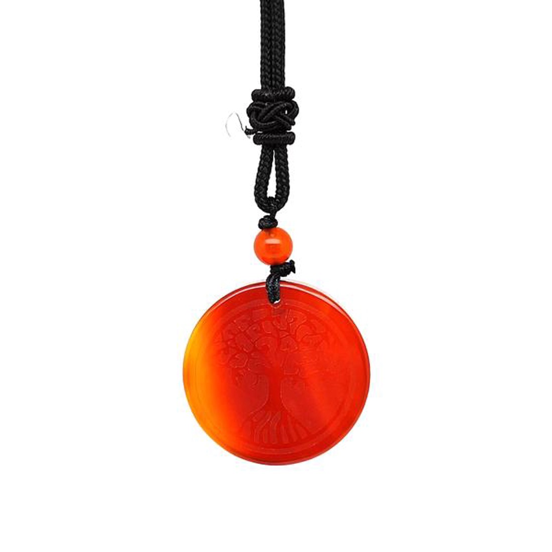 Kör életfa karneol medál zsinóron 3,5cm - ékszer - nyaklánc - medál - Meska.hu